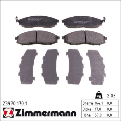 Zimmermann Bremsbelagsatz, Scheibenbremse 23970.170.1