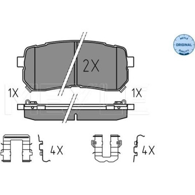 025 245 5915/W Bremsbelagsatz, Scheibenbremse MEYLE-ORIGINAL: True to OE.