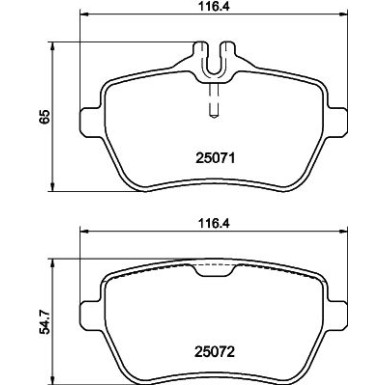 Hella | Bremsbelagsatz, Scheibenbremse | 8DB 355 020-471