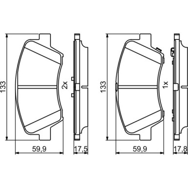 0 986 494 712 Bremsbelagsatz, Scheibenbremse