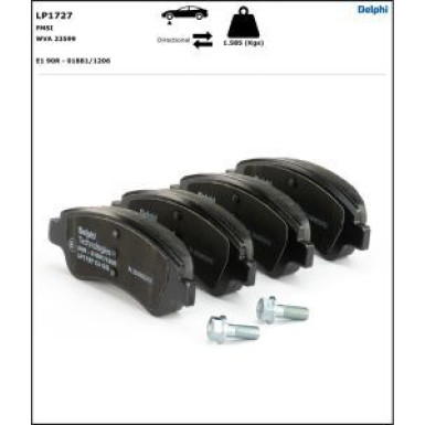 Delphi Bremsbelagsatz, Scheibenbremse LP1727