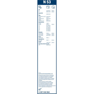 BOSCH 50 Scheibenwischer Rear 3 397 018 964 BOSCH 50 Scheibenwischer Rear 3 397 018 964
