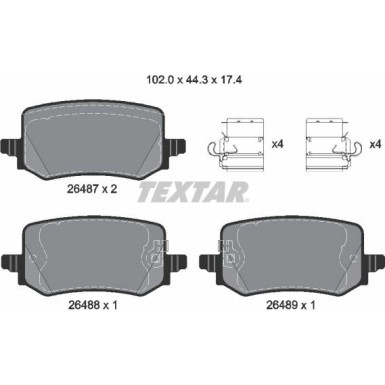 Textar | Bremsbelagsatz, Scheibenbremse | 2648701