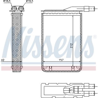 Nissens | Wärmetauscher, Innenraumheizung | 733591