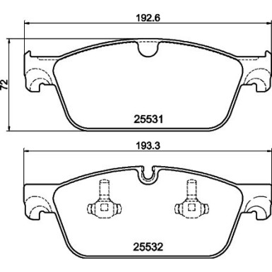 Hella | Bremsbelagsatz, Scheibenbremse | 8DB 355 020-141