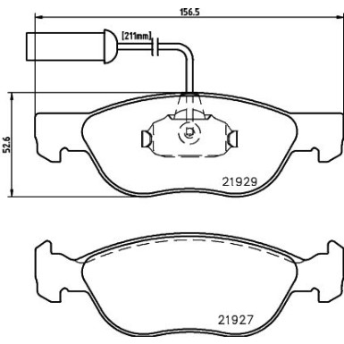 Hella | Bremsbelagsatz, Scheibenbremse | 8DB 355 008-321