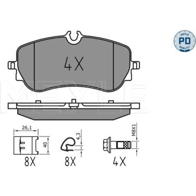 025 228 0219/PD Bremsbelagsatz, Scheibenbremse MEYLE-PD: Advanced performance and design.