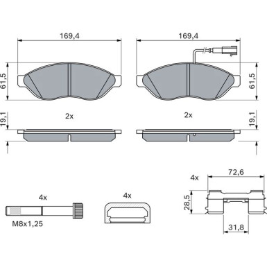 0 986 494 581 Bremsbelagsatz, Scheibenbremse