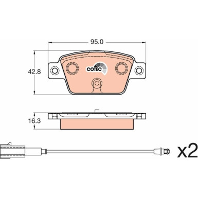 TRW Bremsbelagsatz, Scheibenbremse COTEC GDB2054