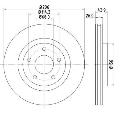 Hella | Bremsscheibe | 8DD 355 114-601