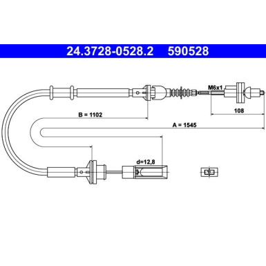 24.3728-0528.2 Seilzug, Kupplungsbetätigung 24.3728-0528.2 Seilzug, Kupplungsbetätigung
