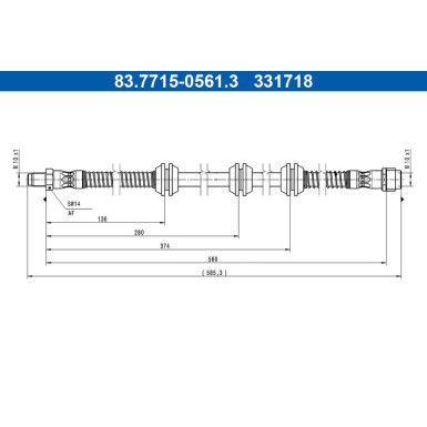 ATE | Bremsschlauch | 83.7715-0561.3