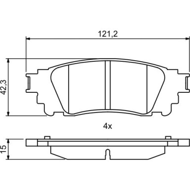 0 986 494 822 Bremsbelagsatz, Scheibenbremse