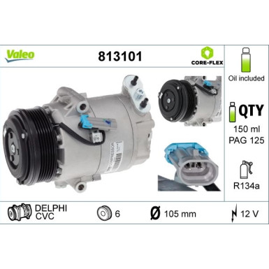 813101 Kompressor, Klimaanlage VALEO CORE-FLEX