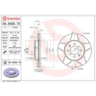 09.5509.75 Bremsscheibe XTRA LINE - Max