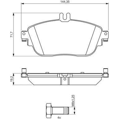 BOSCH Bremsbelagsatz, Scheibenbremse 0 986 494 662