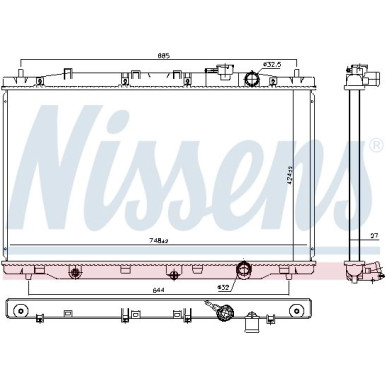 Nissens | Kühler, Motorkühlung | 606443