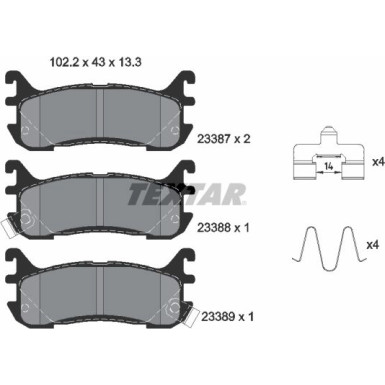 2338704 Bremsbelagsatz, Scheibenbremse Q+