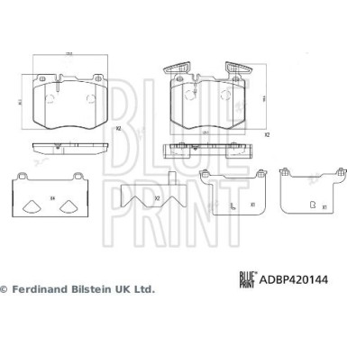 Blue Print | Bremsbelagsatz, Scheibenbremse | ADBP420144
