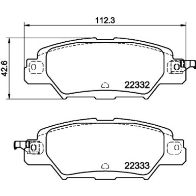 Hella | Bremsbelagsatz, Scheibenbremse | 8DB 355 025-461