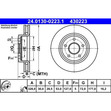 ATE | Bremsscheibe | 24.0130-0223.1