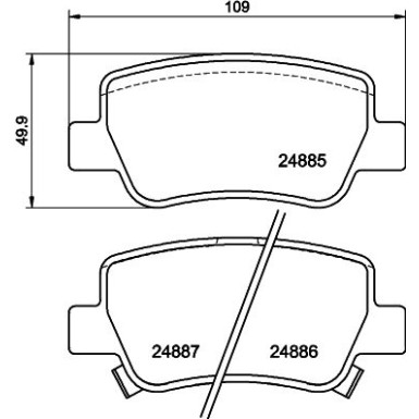 Hella | Bremsbelagsatz, Scheibenbremse | 8DB 355 014-641