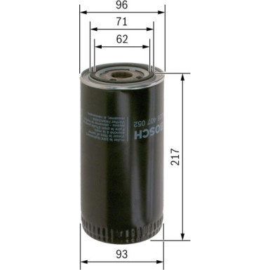 BOSCH F 026 407 052 Ölfilter
