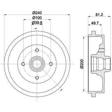 Hella | Bremstrommel | 8DT 355 301-701