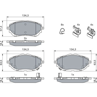 0 986 494 676 Bremsbelagsatz, Scheibenbremse