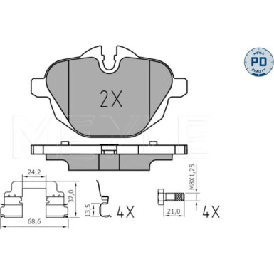 Meyle Bremsbelagsatz, Scheibenbremse MEYLE-PD: Advanced performance and design 025 245 6118/PD