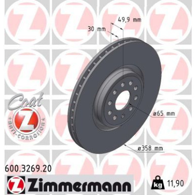 Zimmermann | Bremsscheibe | 600.3269.20