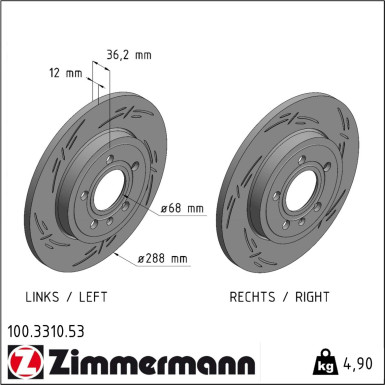 Zimmermann Bremsscheibe BLACK Z 100.3310.53