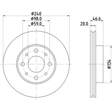 Hella | Bremsscheibe | 8DD 355 105-881