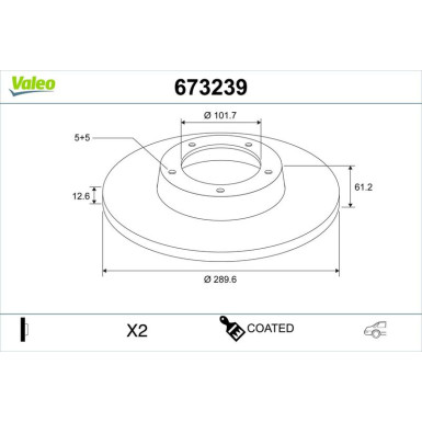 Valeo Bremsscheibe COATED 673239