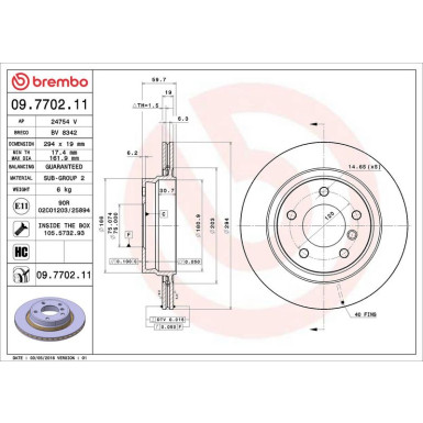 09.7702.11 Bremsscheibe PRIME LINE - UV Coated 09.7702.11 Bremsscheibe PRIME LINE - UV Coated
