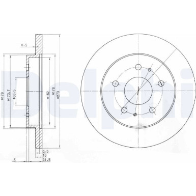 Delphi | Bremsscheibe | BG3607