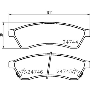 Hella | Bremsbelagsatz, Scheibenbremse | 8DB 355 014-491