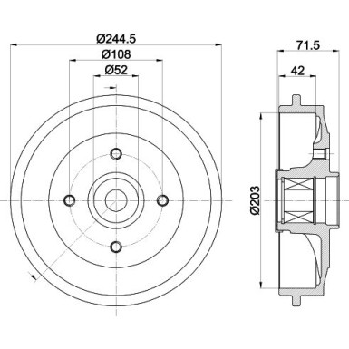 Hella | Bremstrommel | 8DT 355 302-741