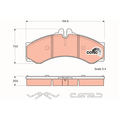 GDB1288 Bremsbelagsatz, Scheibenbremse COTEC
