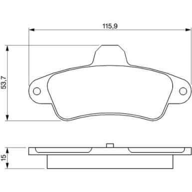 BOSCH Bremsbelagsatz, Scheibenbremse 0 986 424 277