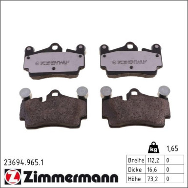 Zimmermann Bremsbelagsatz, Scheibenbremse rd:z 23694.965.1