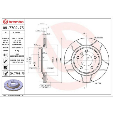 Brembo Bremsscheibe XTRA LINE - Max 09.7702.75