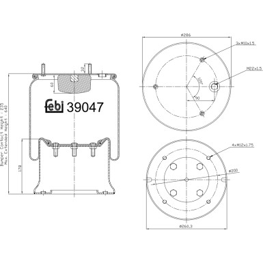 FEBI BILSTEIN 39047 Federbalg, Luftfederung FEBI BILSTEIN 39047 Federbalg, Luftfederung