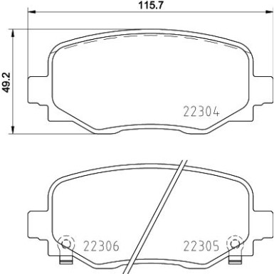Hella | Bremsbelagsatz, Scheibenbremse | 8DB 355 025-481