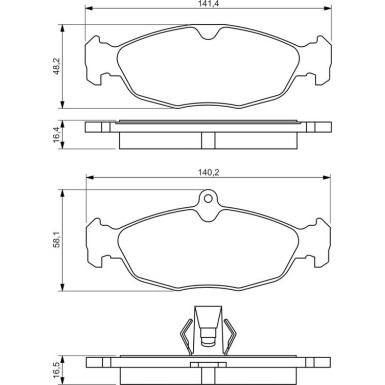 BOSCH Bremsbelagsatz, Scheibenbremse 0 986 494 413
