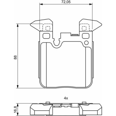 BOSCH Bremsbelagsatz, Scheibenbremse 0 986 494 774