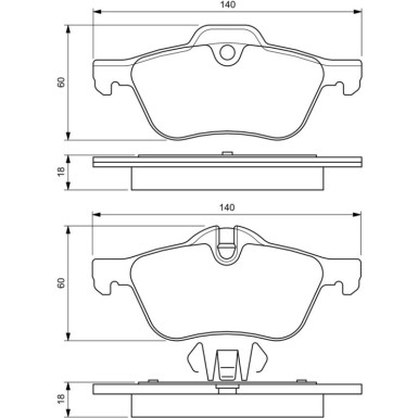 BOSCH Bremsbelagsatz, Scheibenbremse 0 986 424 652