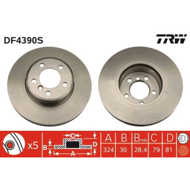 TRW | Bremsscheibe | DF4390S