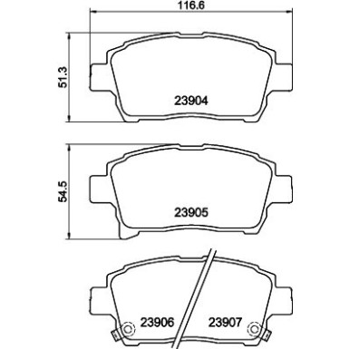 Hella | Bremsbelagsatz, Scheibenbremse | 8DB 355 010-901