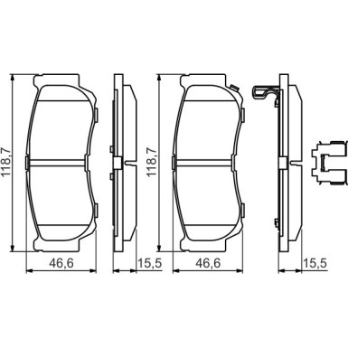 0 986 494 628 Bremsbelagsatz, Scheibenbremse